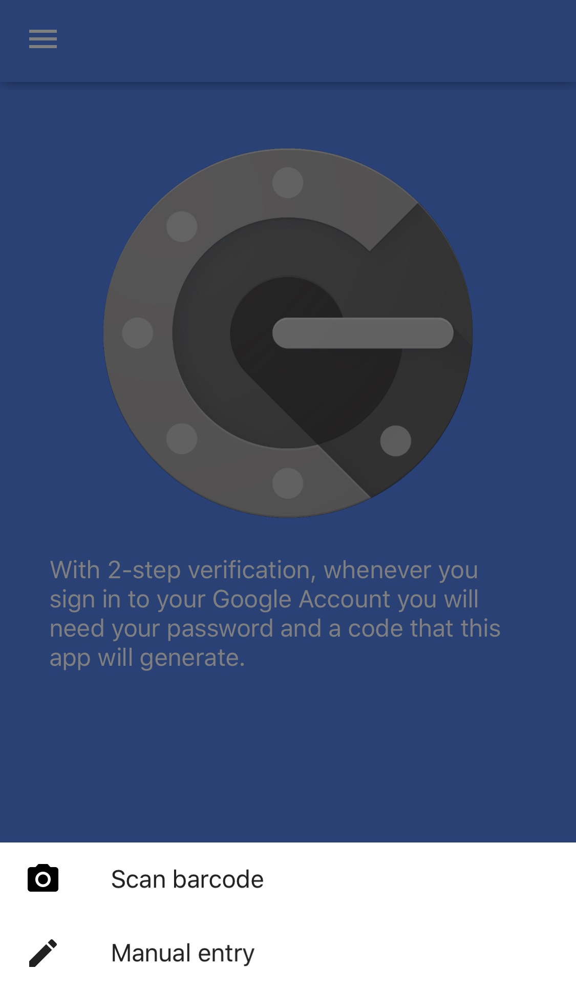 Google Authenticator screenshoot