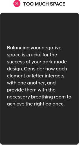 Balancing negative space wrong way