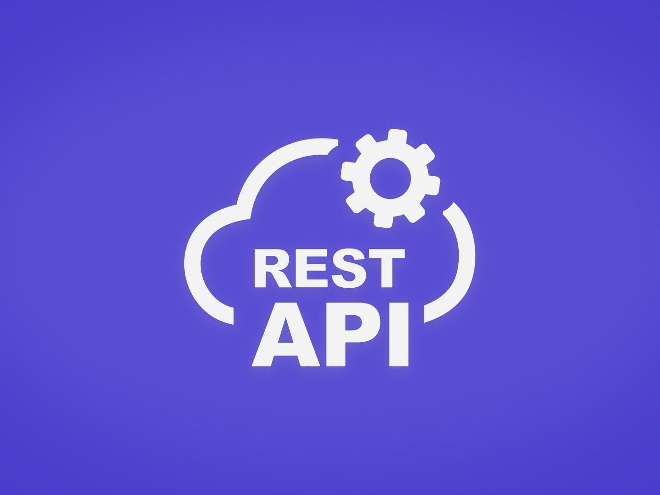 The logo for rest api on a purple background.