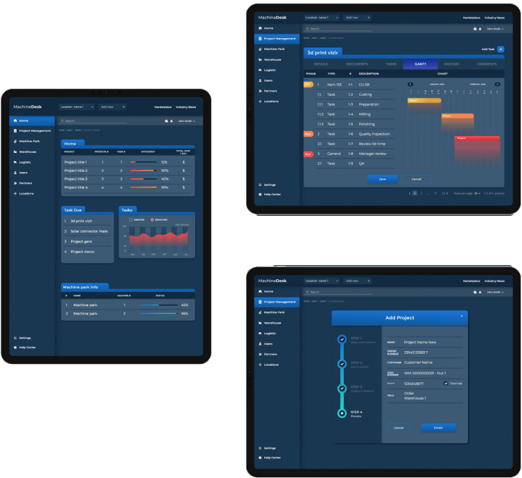 Supply chain · Build from scratch · Machine Desk