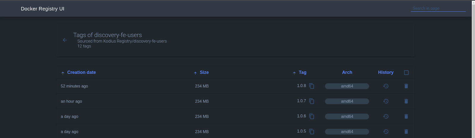 Docker Registry UI