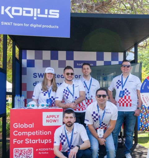 Kodius team at a startup competition